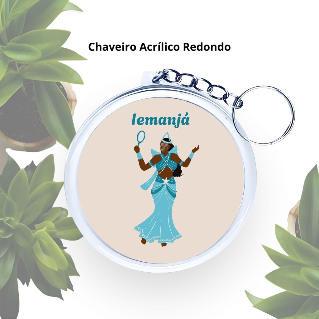 Kit Chaveiros Redondos Orixá Iemanjá Personalizados – Lembrancinhas Umbanda e Candomblé II