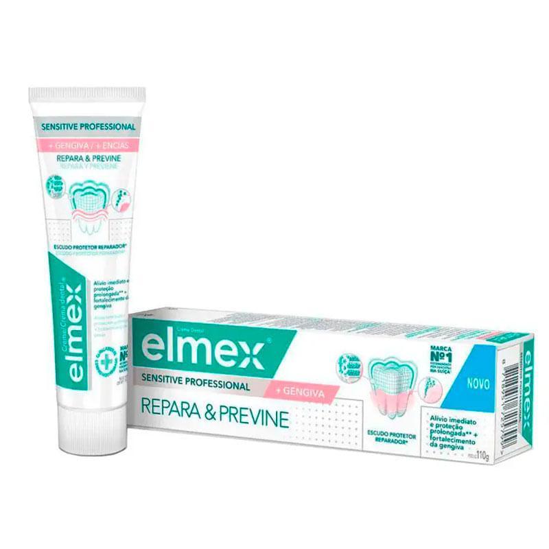 Creme Dental Elmex Sensitive Professional + Gengiva 110g em Oferta na Shopee