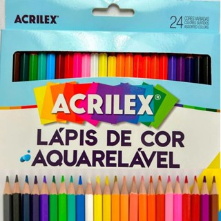 Lápis de Cor Aquarelavel Profissional Acompanha Um Pincel 24 Unidades Acrilex em Oferta na Shopee