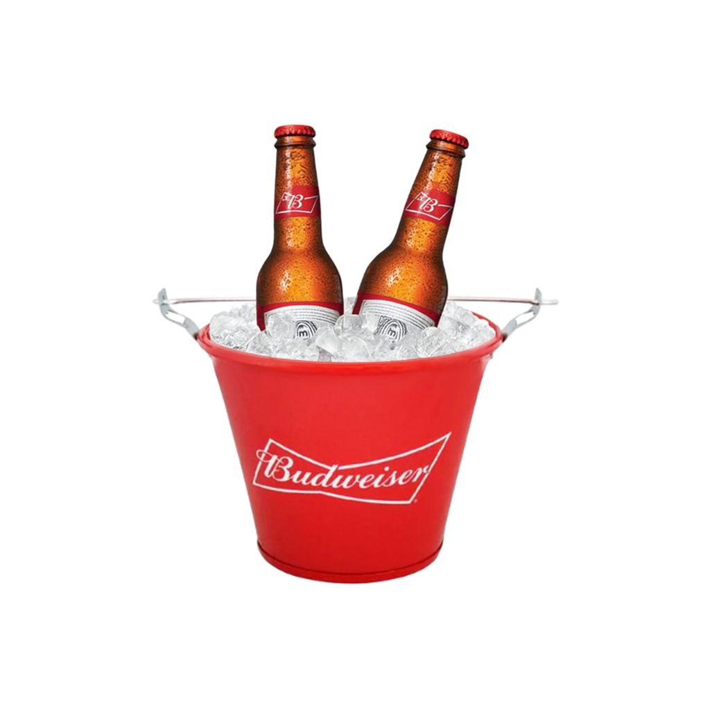 Balde De Gelo Decorativo Budweiser C/ Alça Ideal Para Bar Restaurante Cerveja