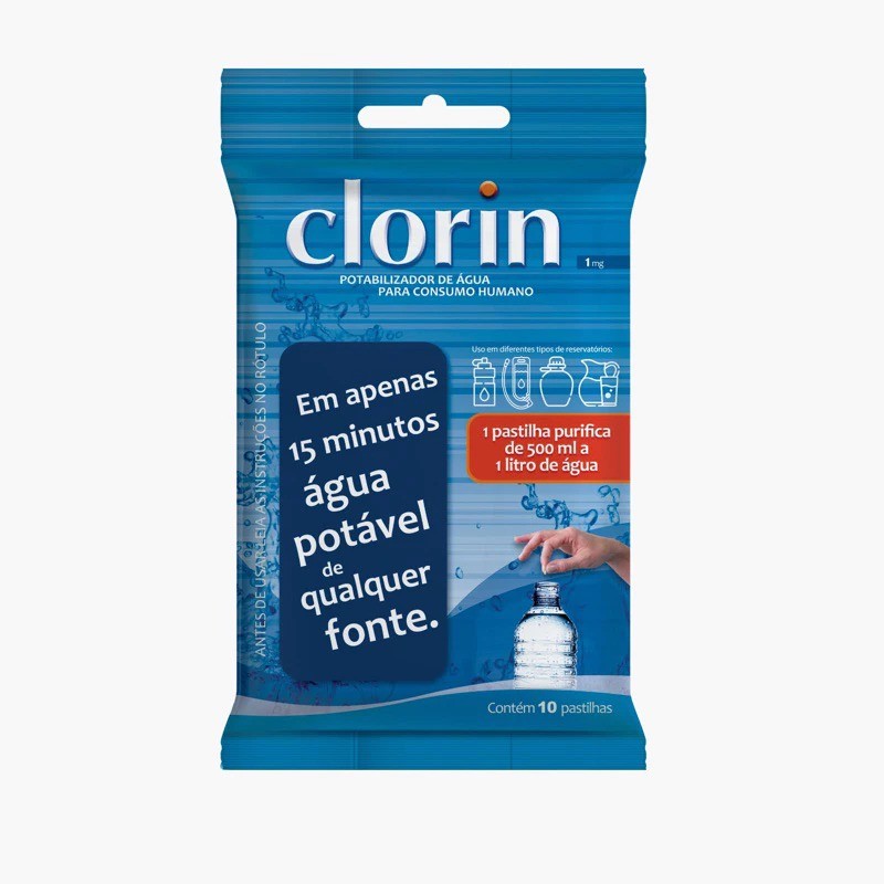 Clorin Purificação Potabilizador de Água Potável Limpa para Consumo Humano Pastilha Purificadora