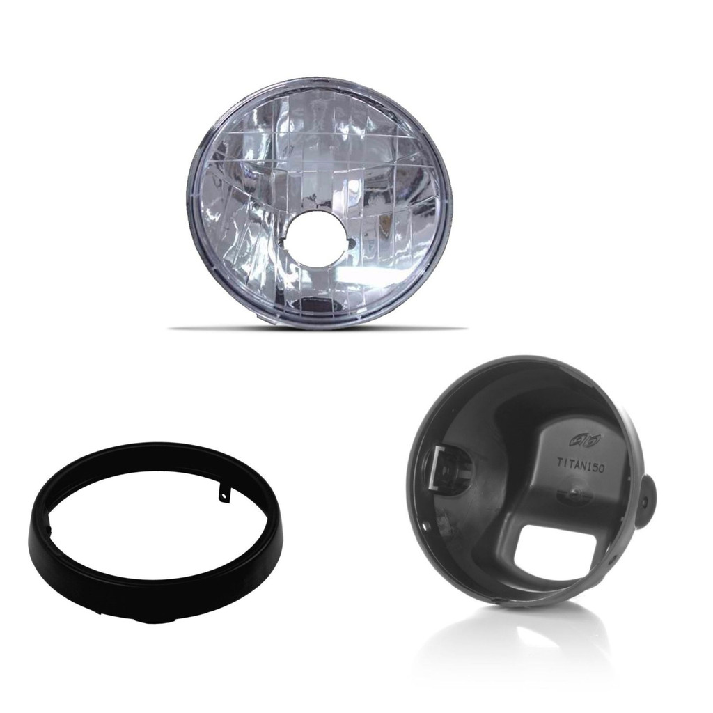 Kit Frente Farol Completa Moto Cg Titan Fan 125 150 2000 A 2013 Mod Original Bloco Optico + Carcaça + Aro