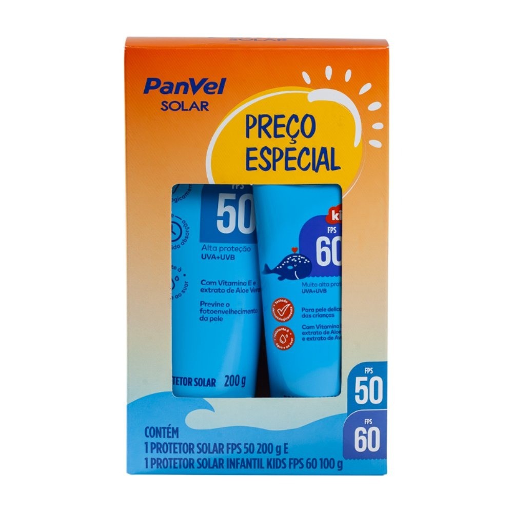 Kit Protetor Solar Fps50 200g + Kids Fps60 100g em Oferta na Shopee