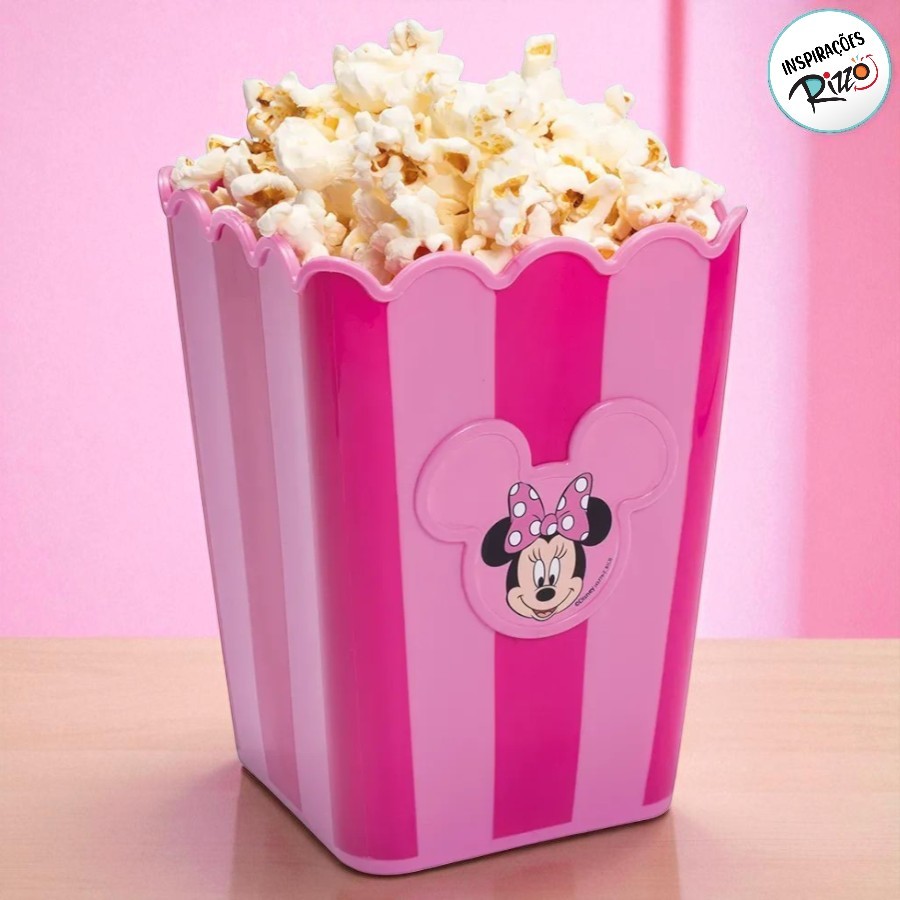 Balde de Pipoca - Minnie Mouse Rosa - 1,46l - 1 unidade - Disney Original - Rizzo em Oferta na Shopee