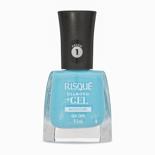 Esmalte Azul Risqué Diamond Gel Azul Capri Glitter 9,5 ml