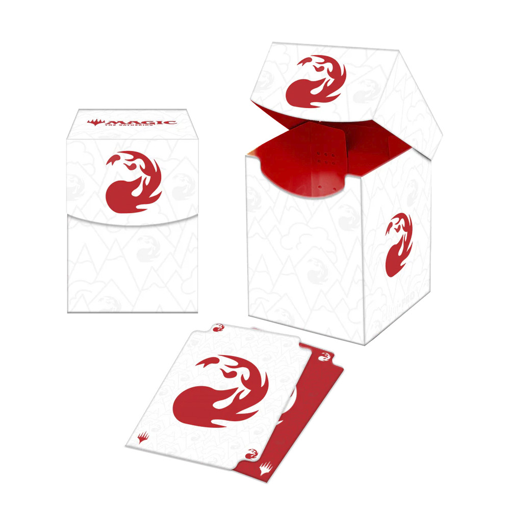Porta Baralho Deck Box Ultra Pro Magic The Gathering Mountain Mana Vermelho Caixa para Cartas Central