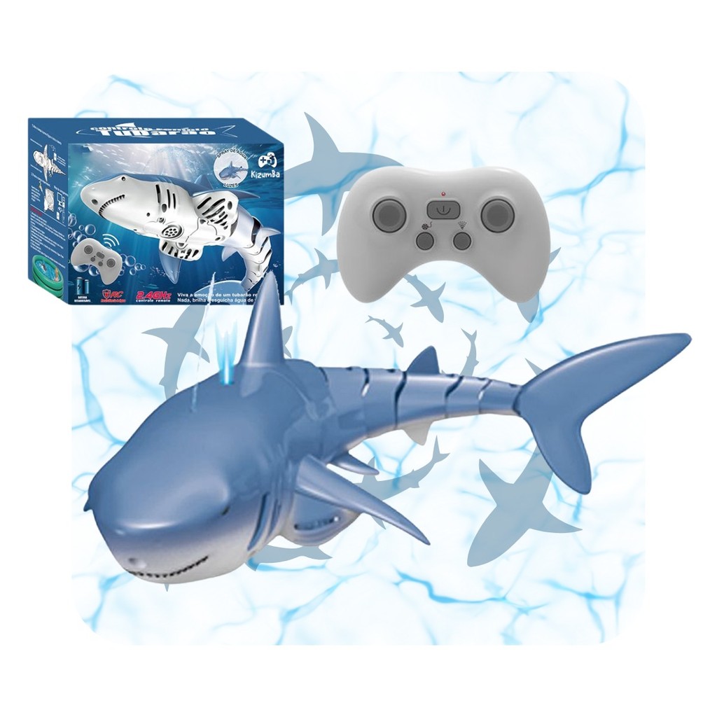 Tubarão Robô Controle Remoto Brinquedo Infantil Robótico Aquático Para Piscina R