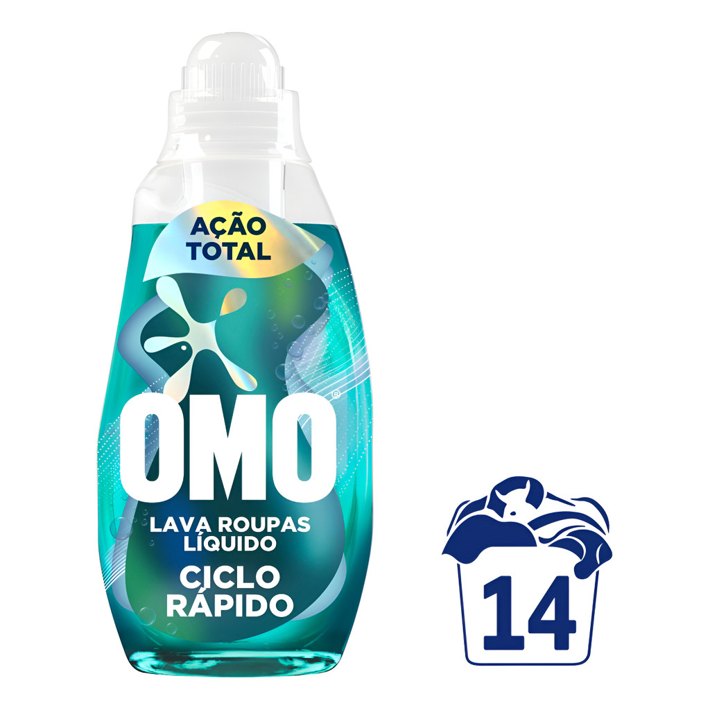 Lava-roupas Líquido Omo Ciclo Rápido Ação Total 750ml