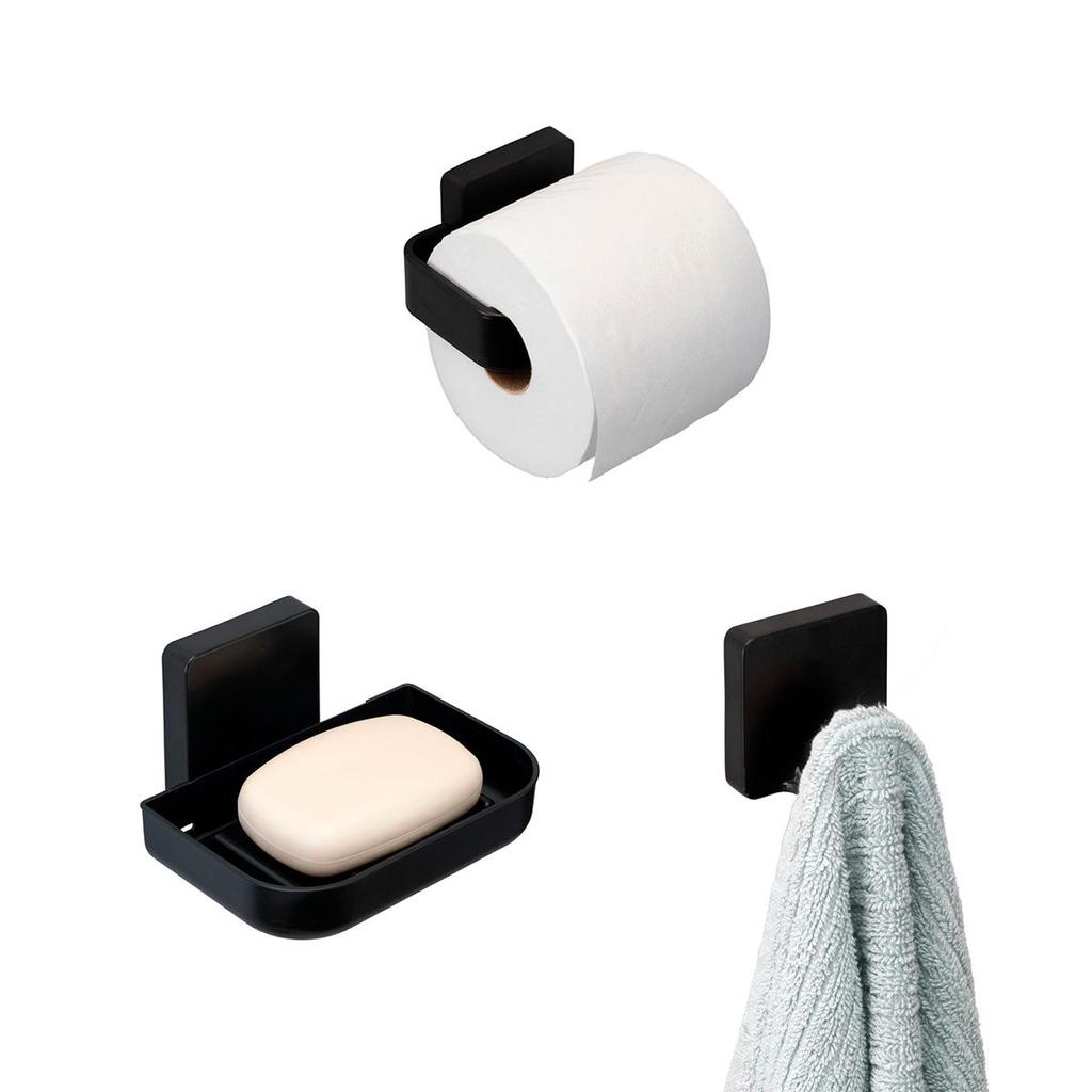 Kit Banheiro Gancho de Toalha, Saboneteira de Parede e Porta Papel Higiênico - Arthi em Oferta na Shopee