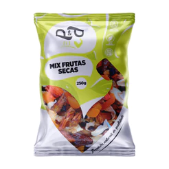 Mix P&P Frutas Secas Tropical Desidratado Damasco 250g Maçã Coco Chips Figo Banana Tâmara Uva