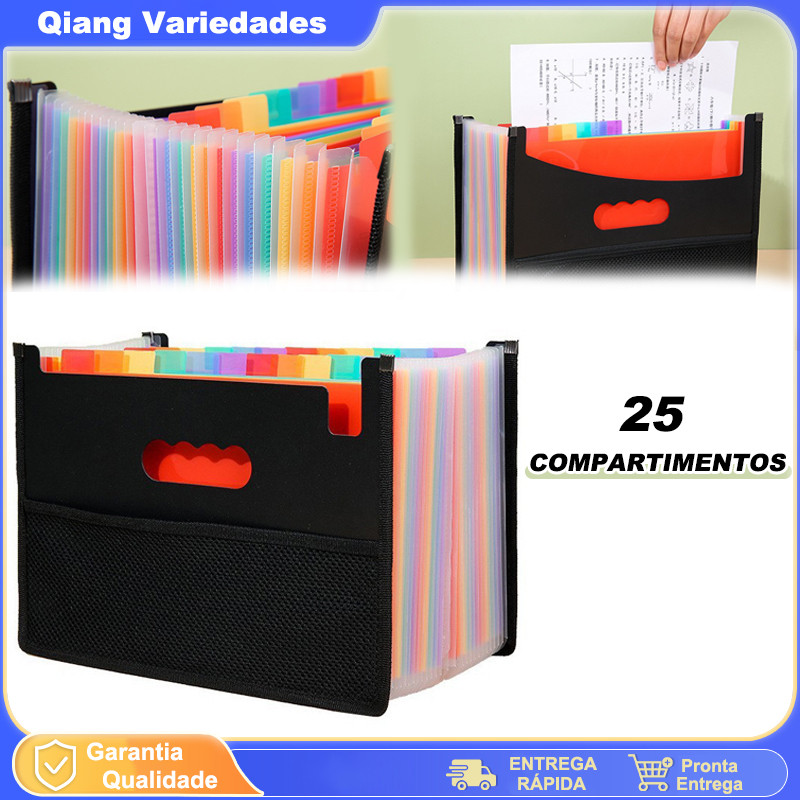 Pasta Expansível Divisor De Arquivo A4 25 Sacos De Armazenamento Organizador De Arquivo Divisor