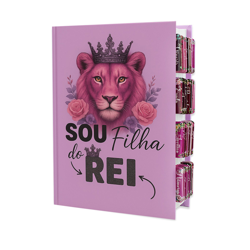 Bíblia Sagrada Evangélica C/ Abas Adesivas Leão Filha Do Rei em Oferta na Shopee