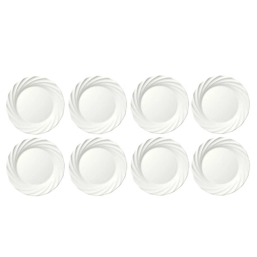 Jogo De 8 Pratos de Sobremesa Jasmim 19cm Nadir Opaline