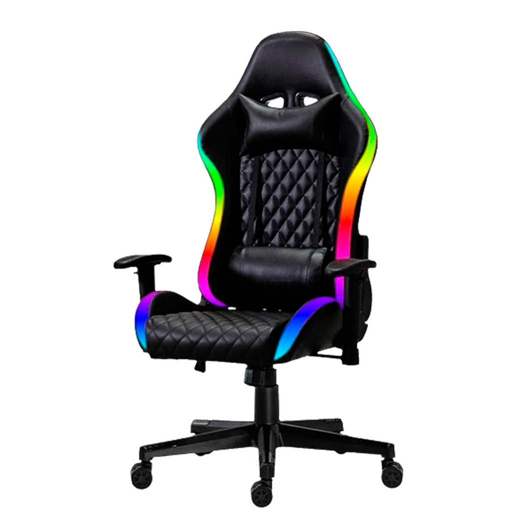 Cadeira Gamer Led Rgb Ergonômica Reclinável Apoio Lombar