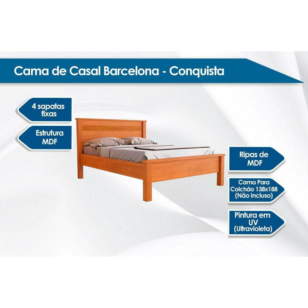 Detalhes do Cama de Casal Bercelona Cinamomo - Conquista