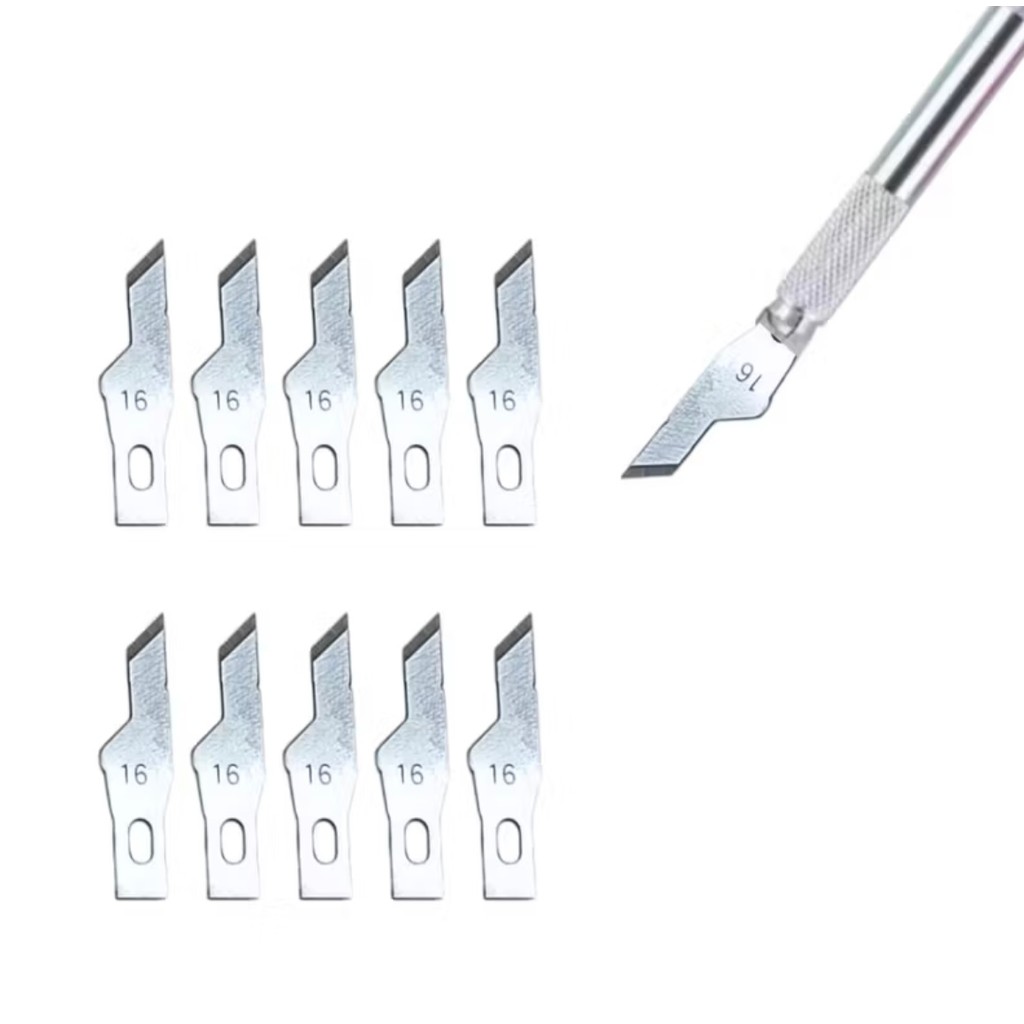 Kit 10 Lâmina Para Bisturi N°16 Estilete de Precisão Assistência Técnica