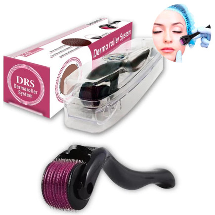 DermaRoller 0,5mm MicroAgulhamento Rolo Agulha System 540 Original Preencher Falha Cabelo e Barba Cicatrizes e Manchas