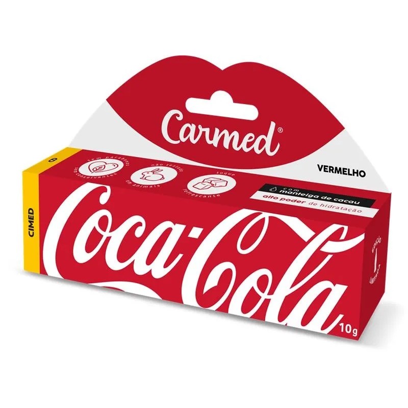 Carmed Hidratante Labial Coca Cola Vermelho 10g