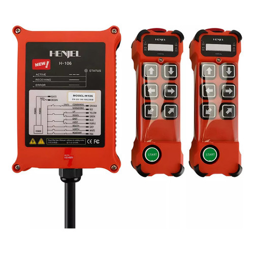 Par Controle Remoto 6 Mov P/ Talha Ponte Rolante Henjel H-106