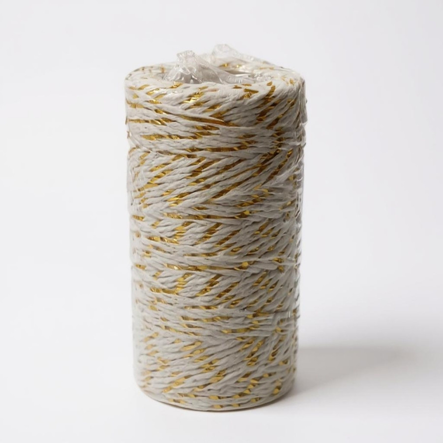 Fio Barbante Metalizado Ouro e Branco - 50m - 1 unidade - Artlille - Rizzo em Oferta na Shopee