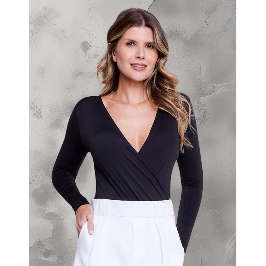 Body "Bruna Marquezine" Manga Longa Suplex Blusinha Feminina Reveillon Ano Novo Sensual Modinha em Oferta na Shopee