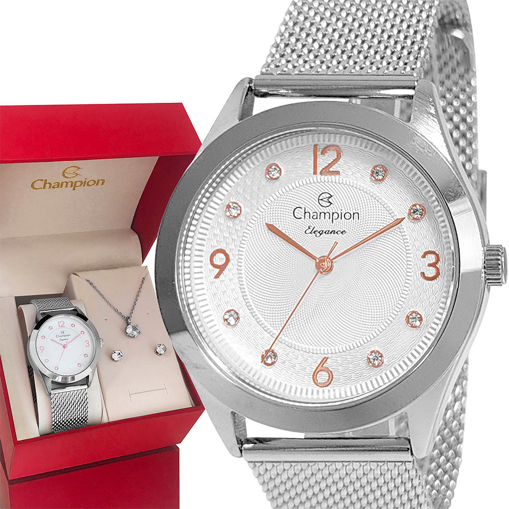 Relógio Feminino Champion Prata Analógico Garantia 1 Ano em Oferta na Shopee