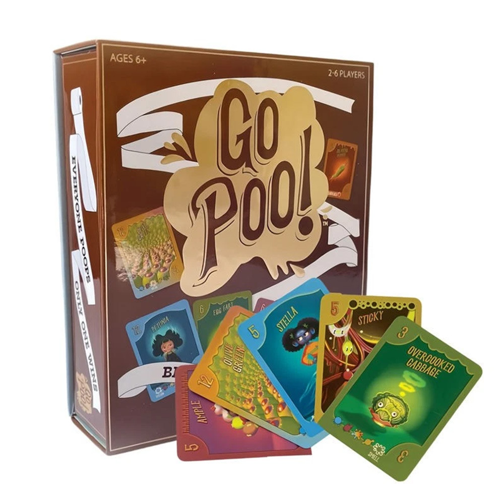 Go Poo! Card Game Fun Family Party Board Game 2‑4 Players Interactive Game Gift for Kids Adults Ages 6+