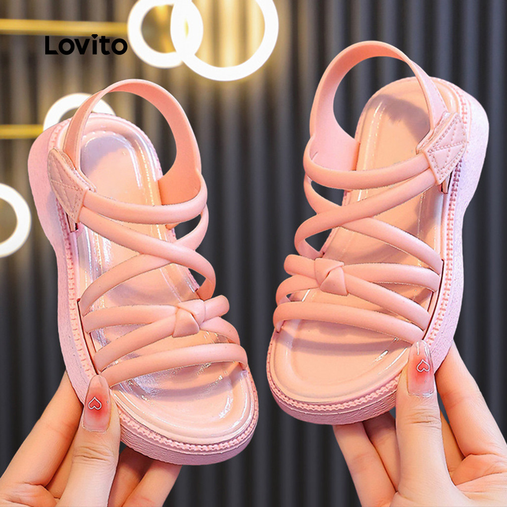 Lovito Kids Sandálias Casuais Cruzadas para menina LFA97061 em Oferta na Shopee