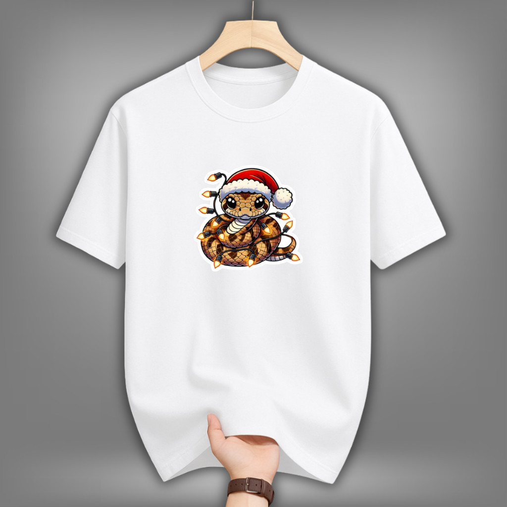 Camiseta Camisa Camiseta Camisa 100% Algodão Estampado Cobra Noel Luzes Natal Básica Lançamento Envio Rápido Algodão Env