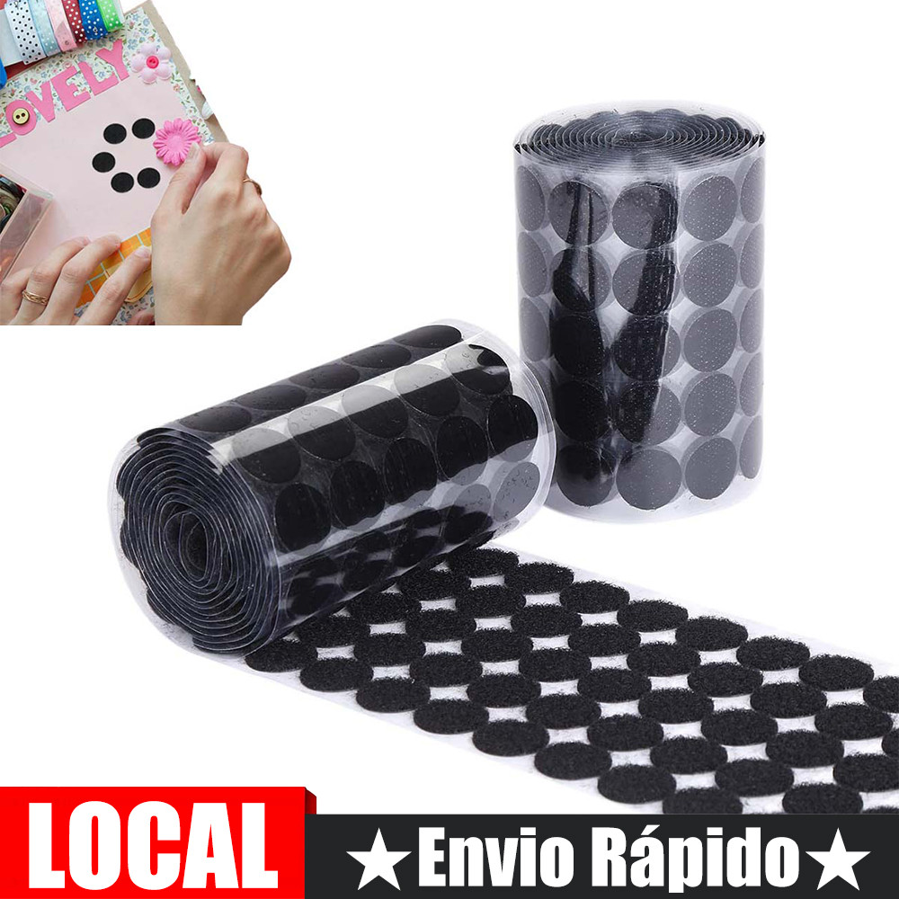 Fita autoadesiva redonda de velcro com velcro preto e velcro preta