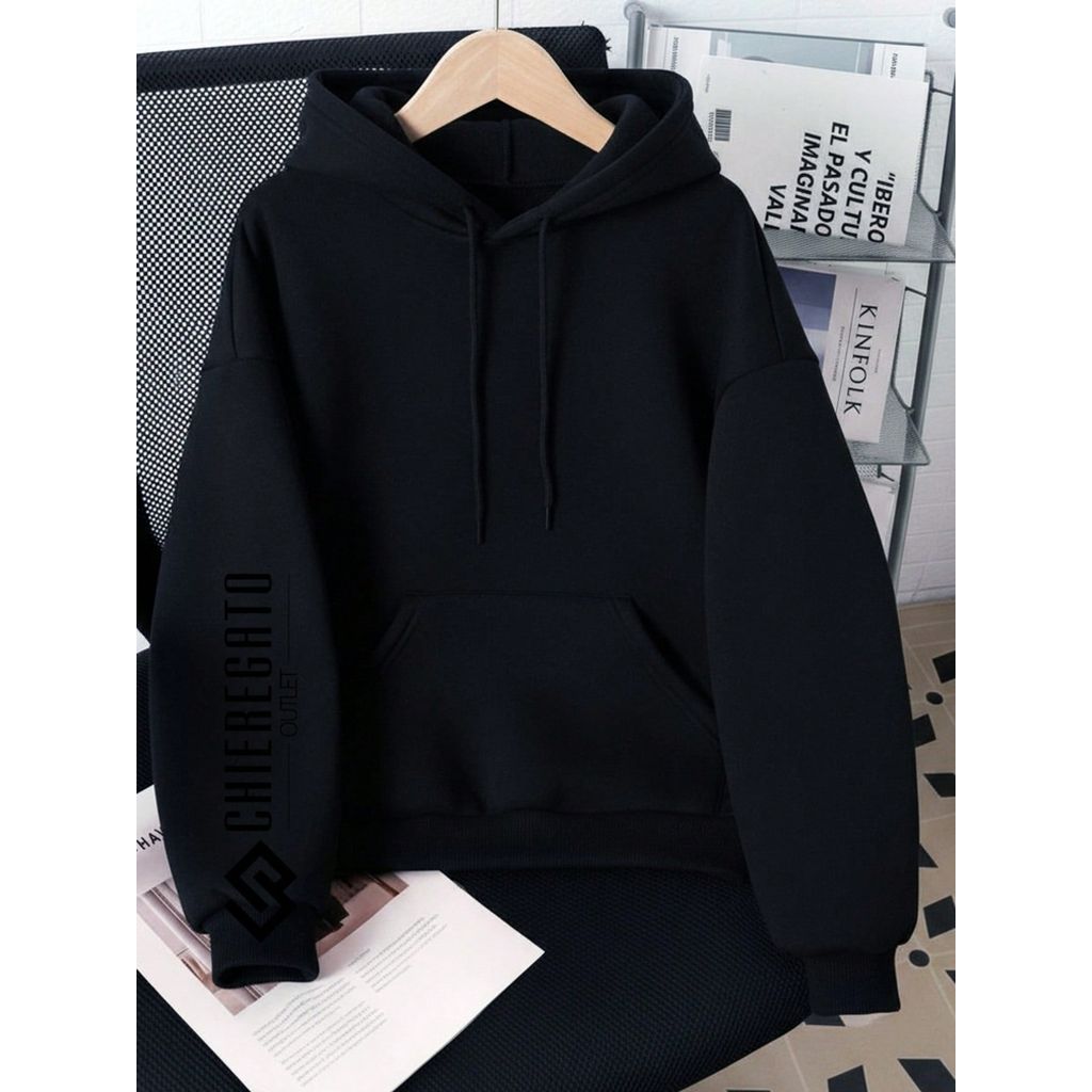 Moletom Infantil Canguru Liso Com Capuz Blusa de Frio Unissex Escola Dia a Dia Inverno +Cores 2 a 16