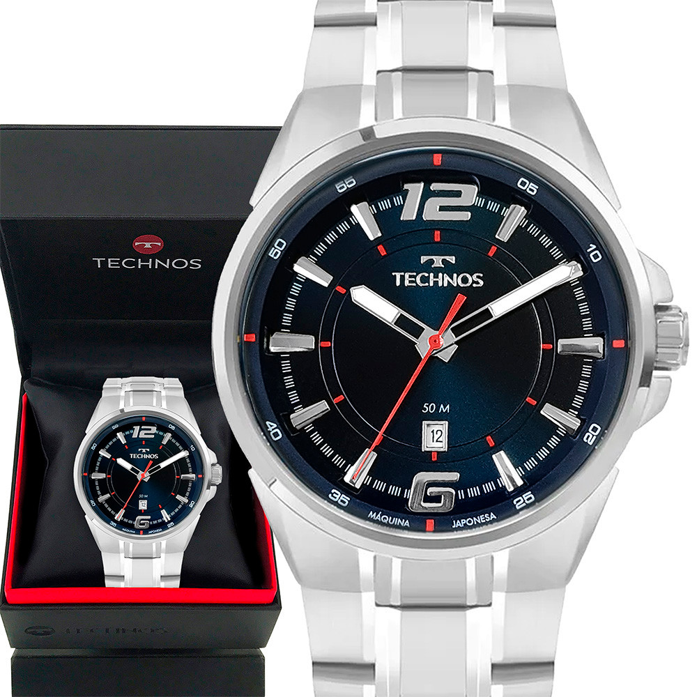 Relógio Masculino Technos Original Garantia Prata Analógico