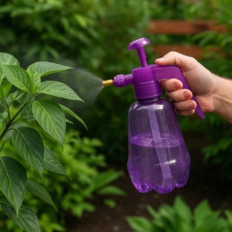 Pulverizador Borrifador Alta Pressão Regar Plantas Pressão Manual Jardim 1,6L Gatilho Esguicho Jato