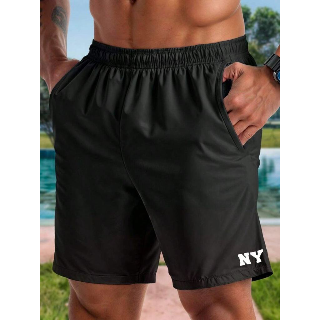 Short Praia Bermuda Masculina New York Shorts Tactel com Elastano Estampado NY