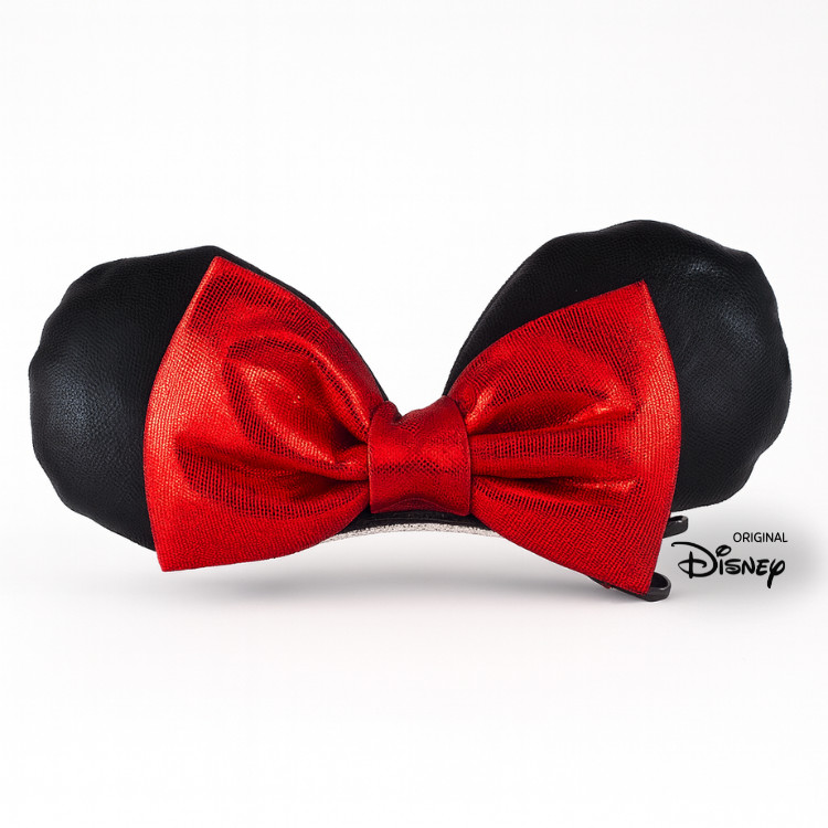 Orelha Minnie Laço Vermelho Presilia Piranha Prendedor De Cabelo Orelhinha Preta Minei Mini Minie