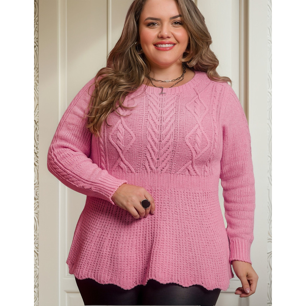 Blusa Tricot Batinha Mousse Plus Size Tam G Feminina Giuliana Marques