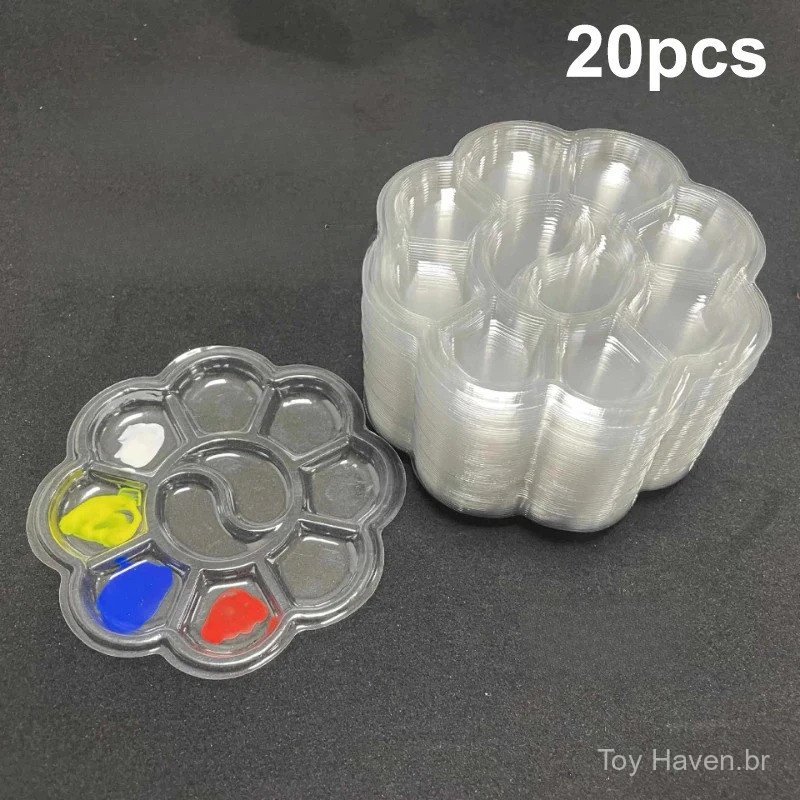 10/20pcs Paleta de Pintura a Óleo Descartável Gouache Paleta de Pintura em Aquarela Lavável Forma de Flor de Ameixa Pale