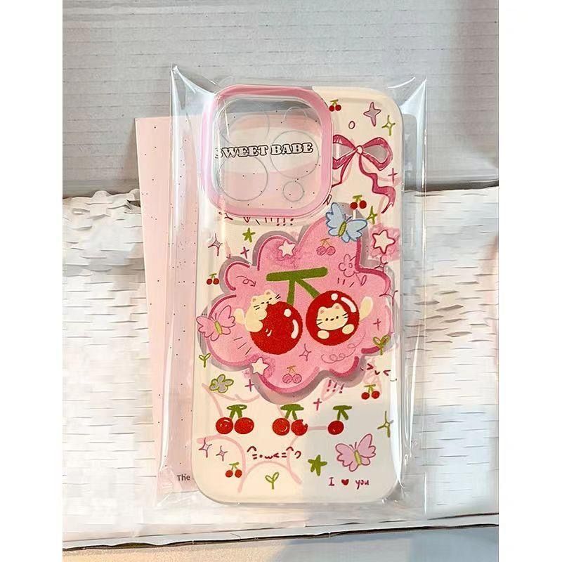 Softcase Anti-impacto Gato Bonito Cereja Samsung A15 A55 A54 A35 A05S A14 A34 A05 A03 S20 S21 S23 FE S24 S23 S23 S25 ULTRA M