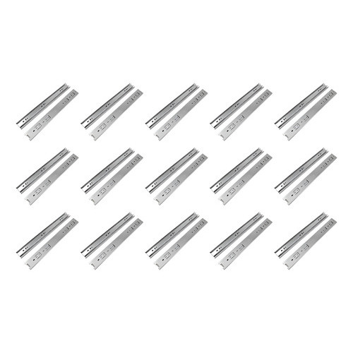 15 Pares Corrediça Telesc 300mm Gaveta Sapato Roupa Arquivos Cromado