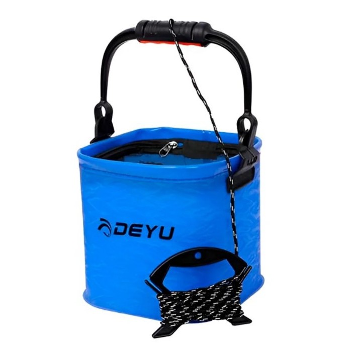 Balde Dobrável 7 Litros / Trans-Isca - Azul  DEYU em Oferta na Shopee