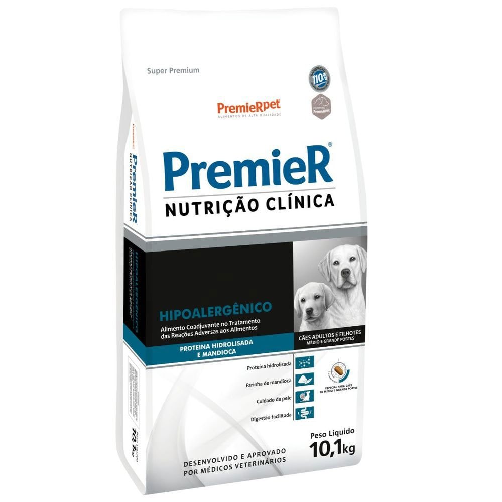 Ração PremieR Nutrição Clínica Hipoalergênico Proteína Hidrolisada cachorro raça