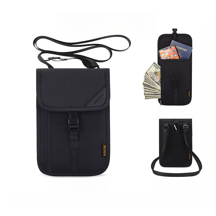 Carteira De Viagem Com Pescoço De Bloqueio RFID Porta-Passaporte Oculto Proteção Contra Roubo