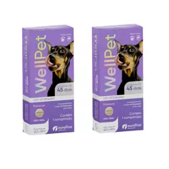 Kit 2 WellPet 400 mg Antipulgas Carrapatos para Cães de 20,1 a 40Kg Ourofino - 1 Comprimido