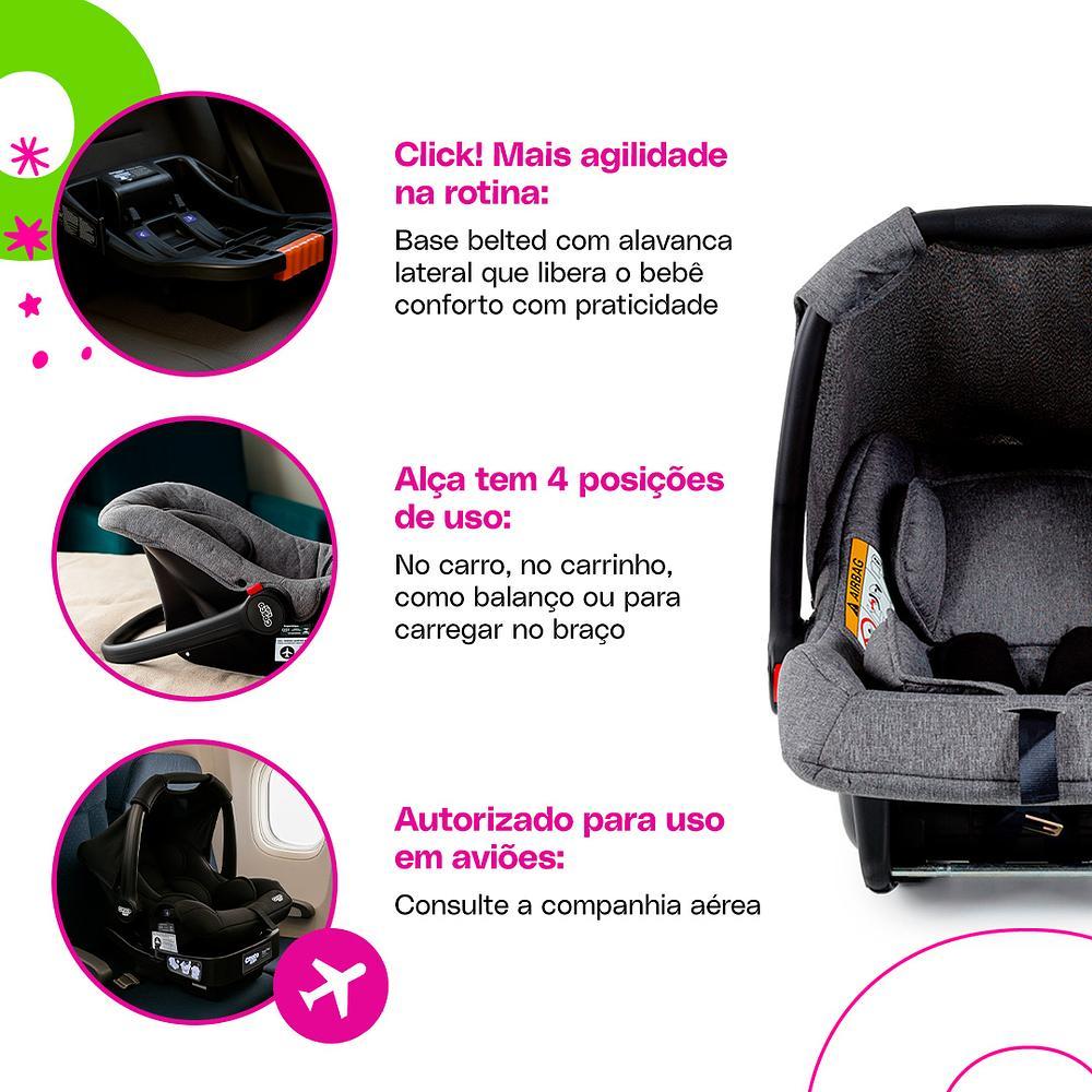 Bebê Conforto com Base Wizz Cosco Kids Cinza 0-13 kg