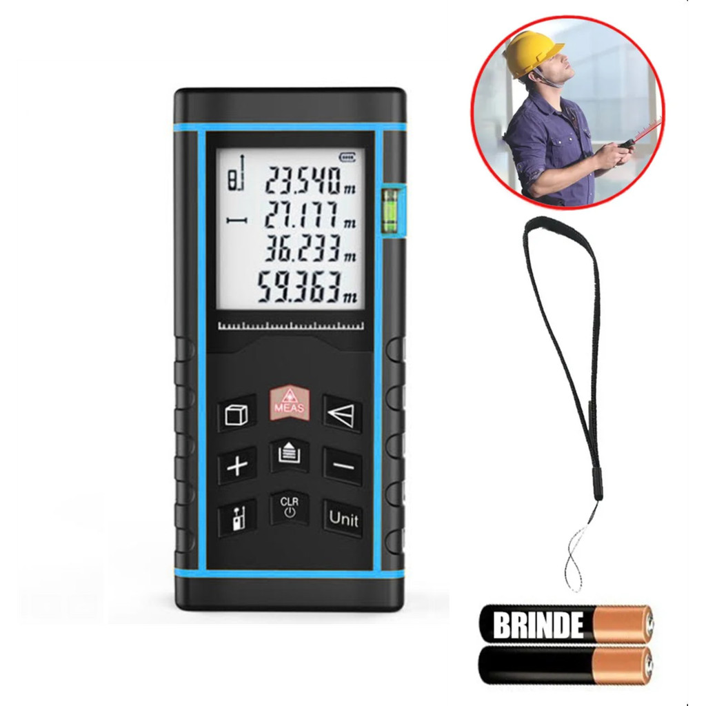 Trena Digital Nível Medidor Distancia Laser 40m Profissional