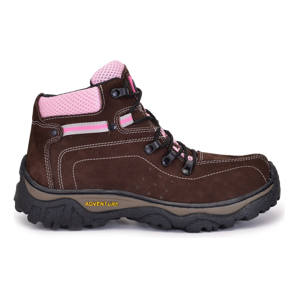Coturno Adventure Trilhas Feminino Bota Couro Premium