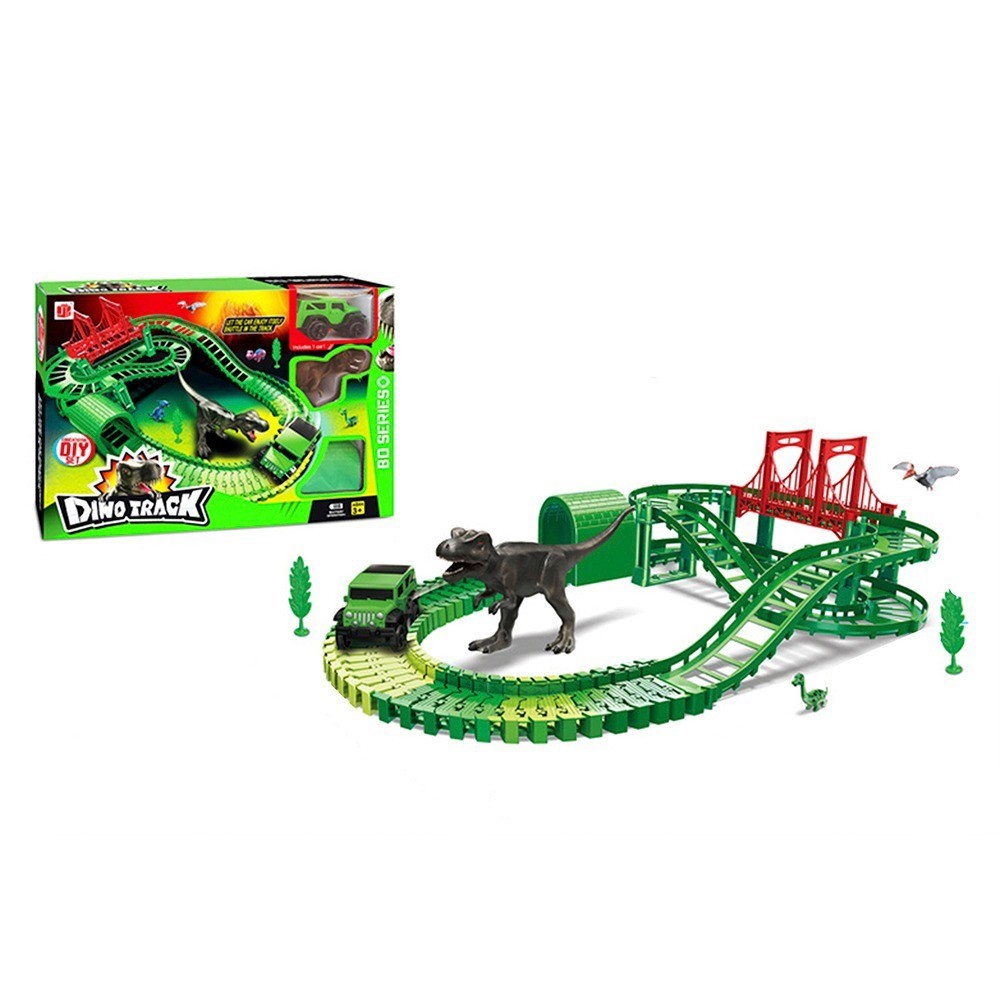 Pista Dinossauro Dino Track 72 Peças com 4 Dinos em Oferta na Shopee