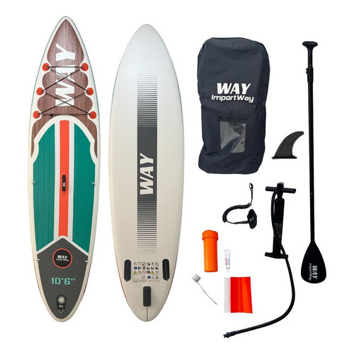 Prancha SUP Stand Up Paddle Prancha Inflável Importway 305cm com Kit Completo com Remo e Bomba