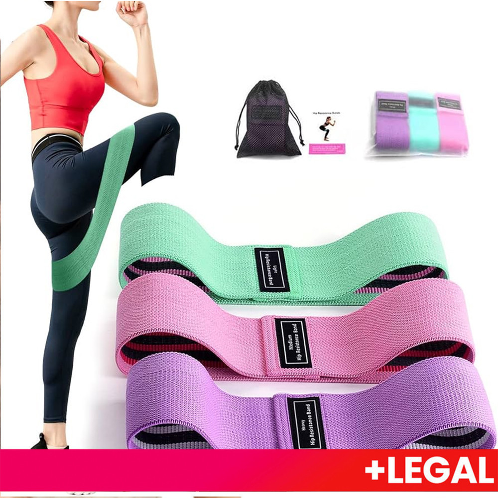 Kit 3 Faixas Elásticas De Exercício Hip Resistance Bands Para Malhar em Casa em Oferta na Shopee