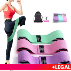Kit 3 Faixas Elásticas para Exercícios, Resistência para Glúteos e Pernas, Hip Band para Treino em Casa ou Academia